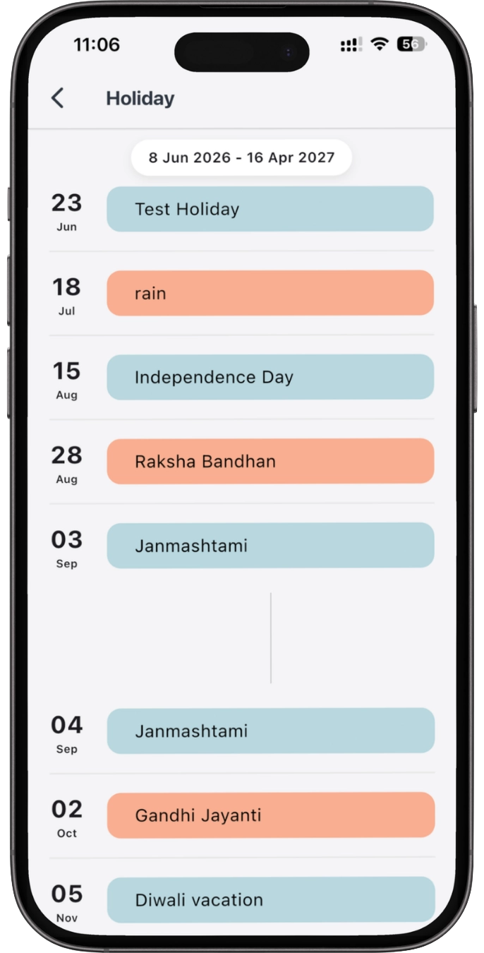 Stay updated on school holidays.