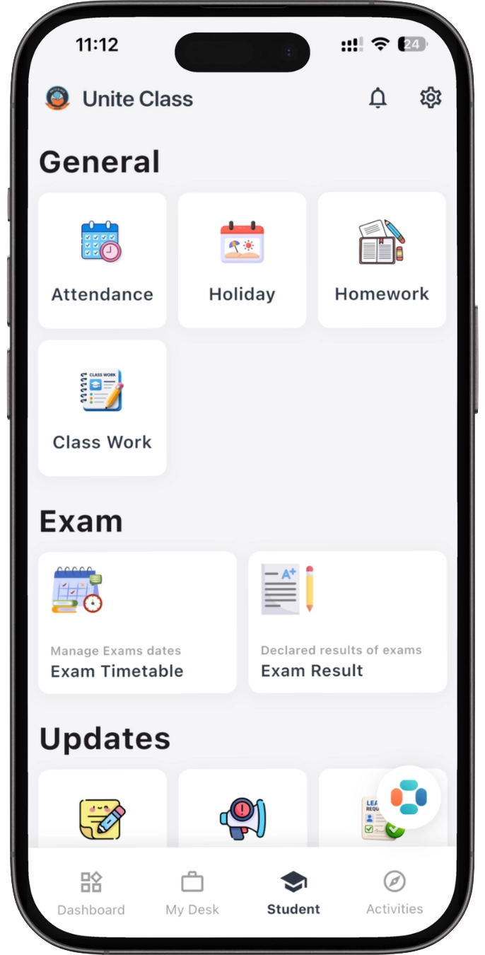 Teacher daily schedule and timetable mobile app mockup